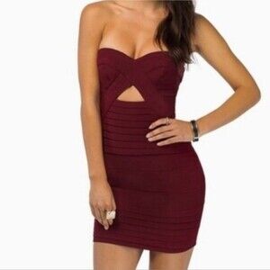 Tobi strapless bandage bodycon mini dress xs